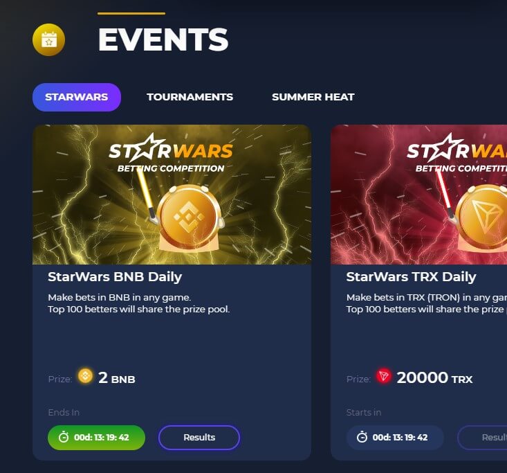 Starbets - Events