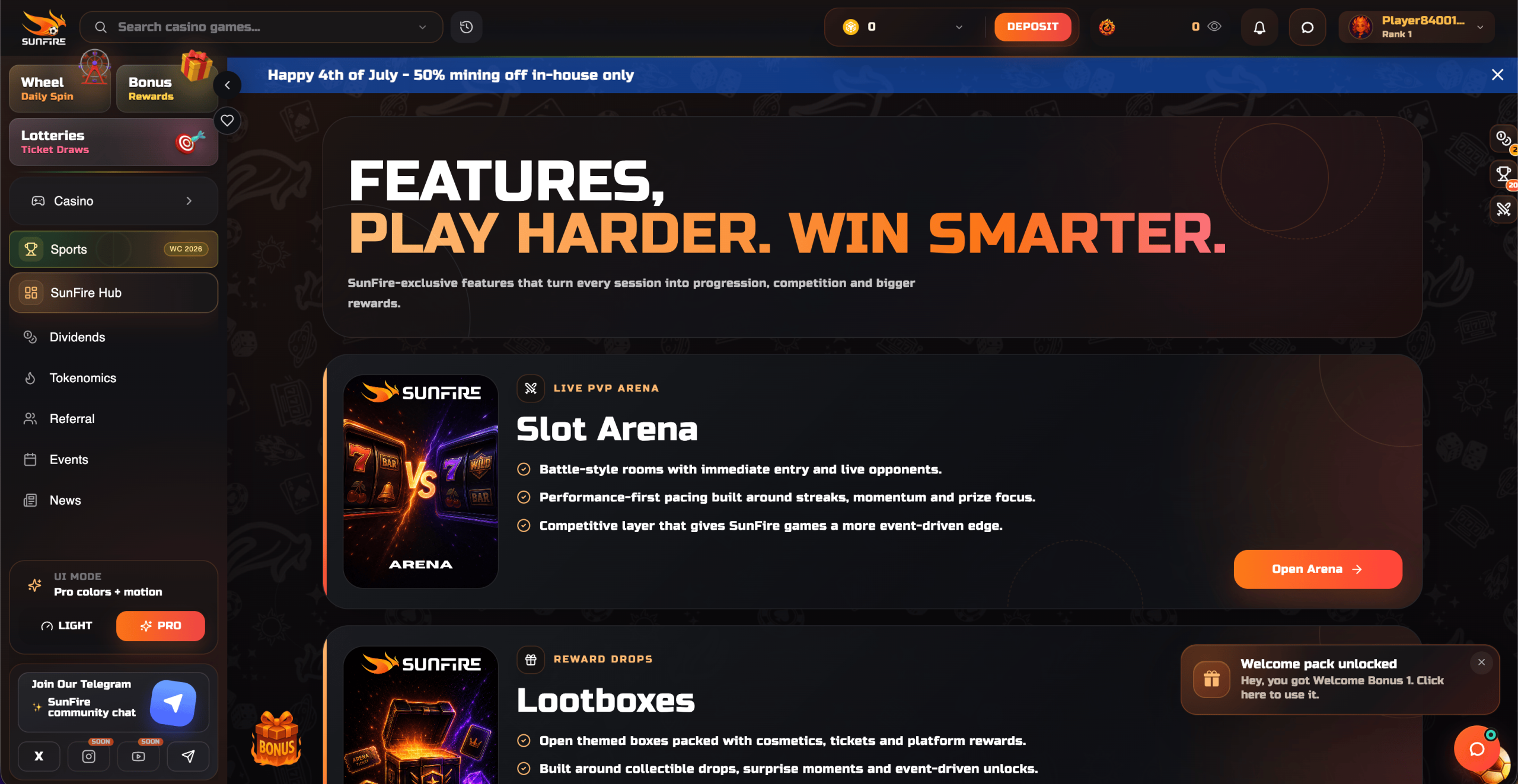 Sunfire Hub Slot Arena and Lootboxes Sunfire Hub Slot Arena and Lootboxes