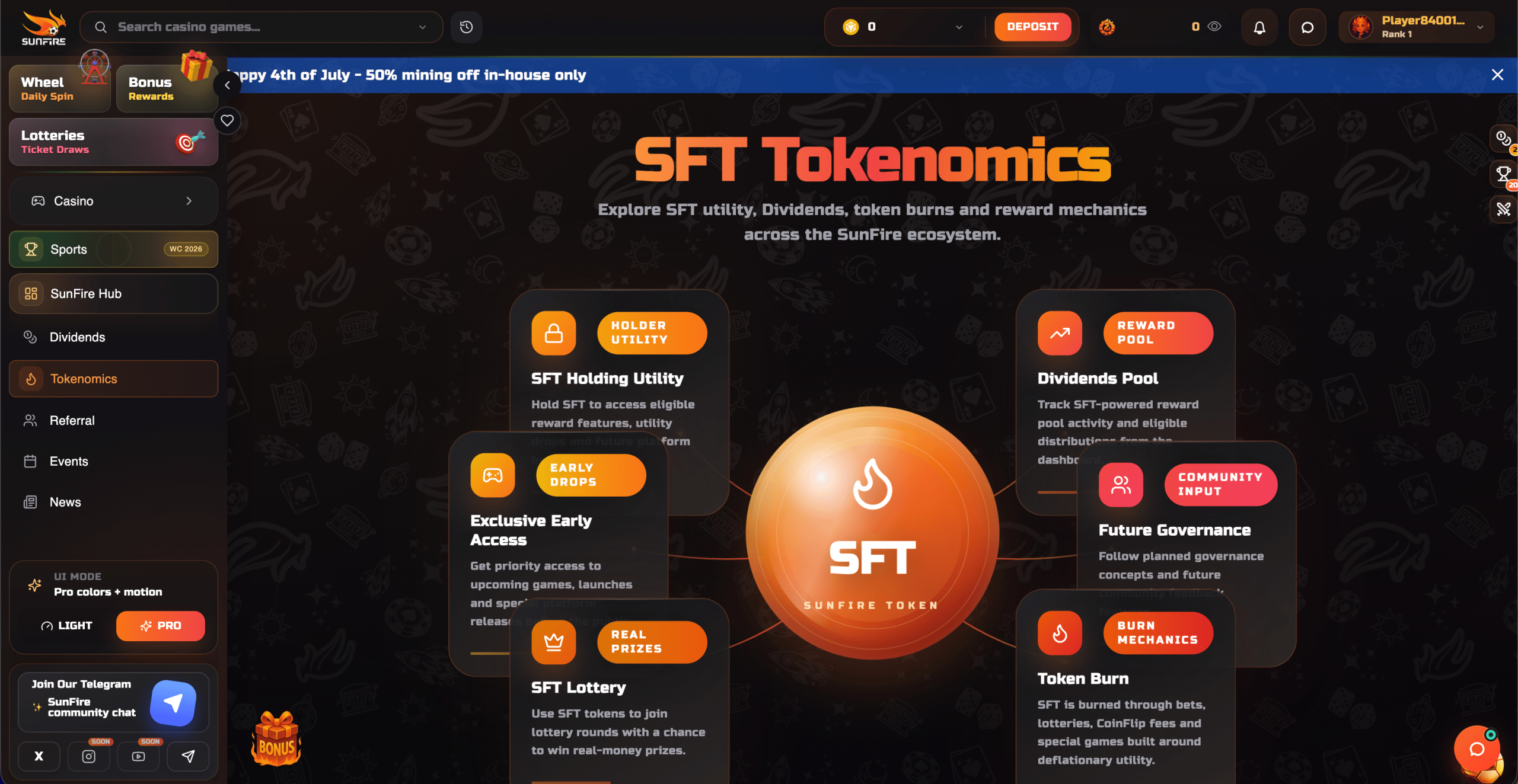 Sunfire SFT Tokenomics and utility mechanics Sunfire SFT Tokenomics and utility mechanics